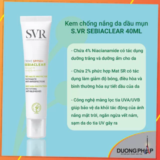 Kem chống nắng Sebiaclear 40ml da dầu mụn