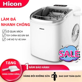 Máy làm đá  gia đình Hicon ,tự động vệ sinh ,nút tiếng anh,làm đá nhanh , hàng đổi không sửa