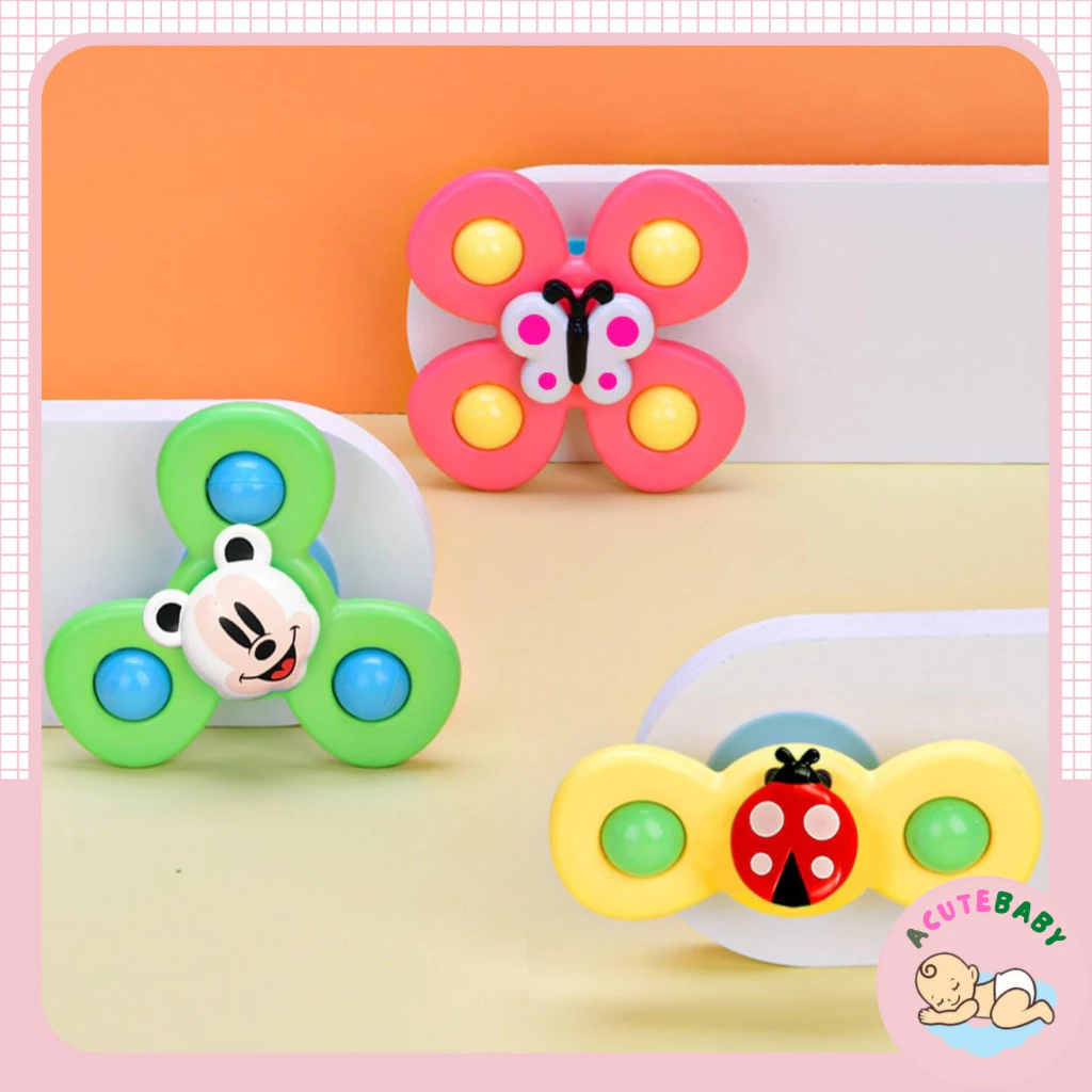 Sét 3 Con Quay Đồ Chơi Fidget Spinner Dán Tường, Thiết Kế Hình Động Vật Hoạt Hình Độc Đáo Dành Cho Bé