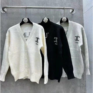 Áo cardigan len thêu C.L hàng QC freesize 3 màu