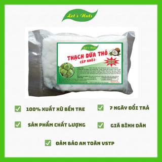 1kg thạch dừa thô đặc sản Bến Tre Let's Nuts tặng kèm hương, đồ ăn vặt