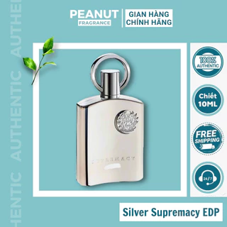 (Mẫu thử) Nước hoa nam Afnan Supremacy Silver EDP (Bạc) chai 10ml bỏ túi dạng xịt Peanut