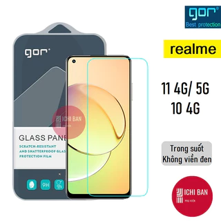 Kính cường lực Gor Realme 11 4G/ Realme 11 5G, Realme 10 4G Trong Suốt Không Viền Đen Cao Cấp, 9H/ Vát 2.5D - Hãng Gor