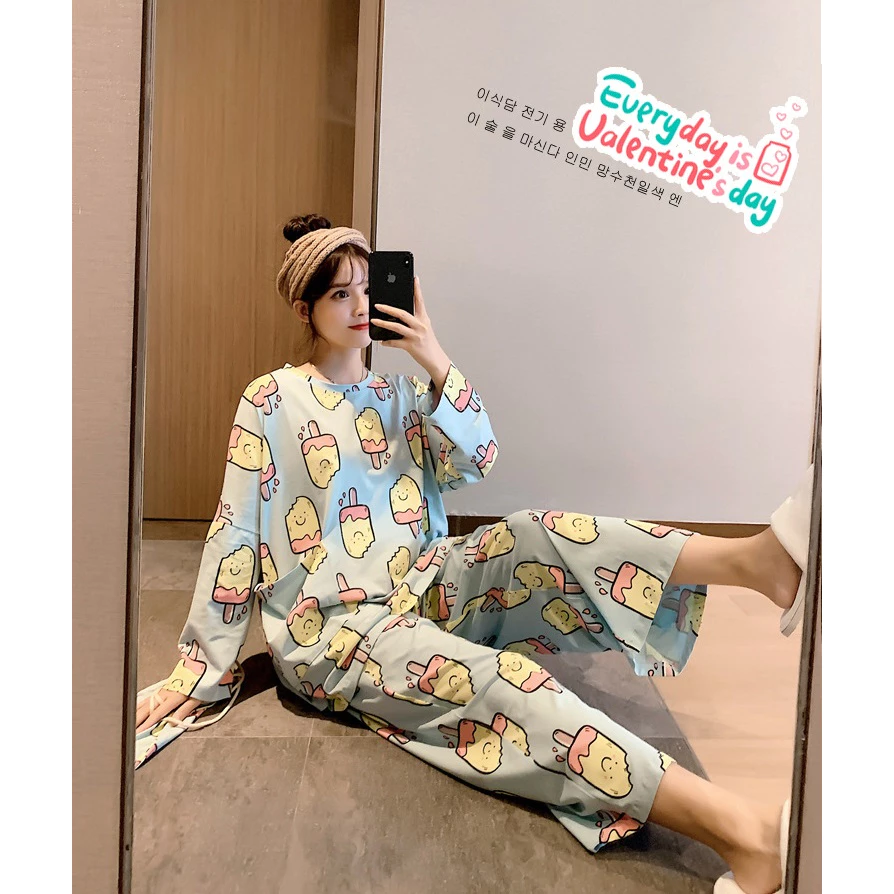 Set đồ bộ ngủ nữ mặc nhà ulzzang pijama ICE CREAM DN027 (có ảnh thật)