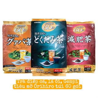 Trà diếp cá, lá ổi, Genpi tea giúp giảm cân tiêu mỡ bụng Orihiro Nhật Bản túi 180gr 60 gói