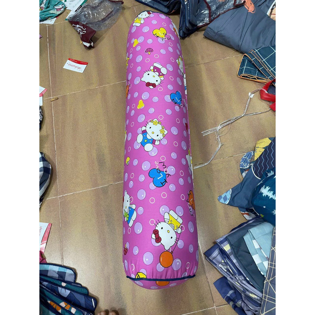 Vỏ gối ôm  cotton hàn mãu HELOKITTY có khoá kéo bên xườn kích thước 35x100cm