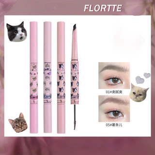 [FLORTTE ] Chì Kẻ Mày 2 Đầu Kết Hợp Mascara Chân Mày FLORTTE Mèo Con