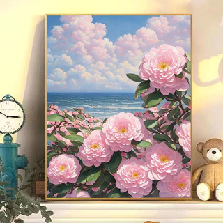 Tranh Số Hoá Tô Màu 30x40cm Hoa Đã Căng Khung