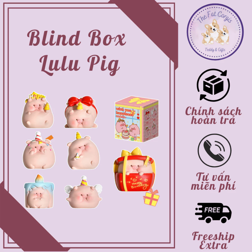 (Chính hãng) Blind box hộp ngạc nhiên mù mô hình nhân vật heo lợn Lulu