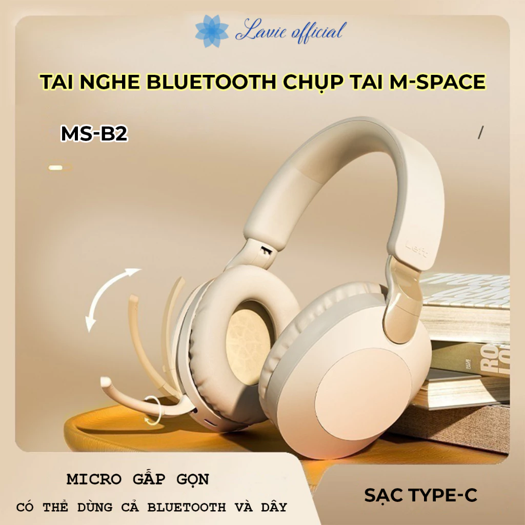 Tai Nghe Bluetooth Chụp Tai Âm Thanh Nổi M-SPACE MS-B2 Chống Ồn Thoải Mái Tai Nghe Không Dây Có Mic Cho Android Ios PC