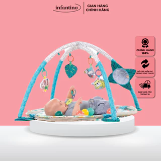 Thảm Chơi Kiêm Quây Bóng 3IN1 Jumbo INFTANTINO Cho Bé Giúp Phát Triển Các Kỹ Năng Vận Động Kèm 5 Đồ Chơi Treo Và Bóng