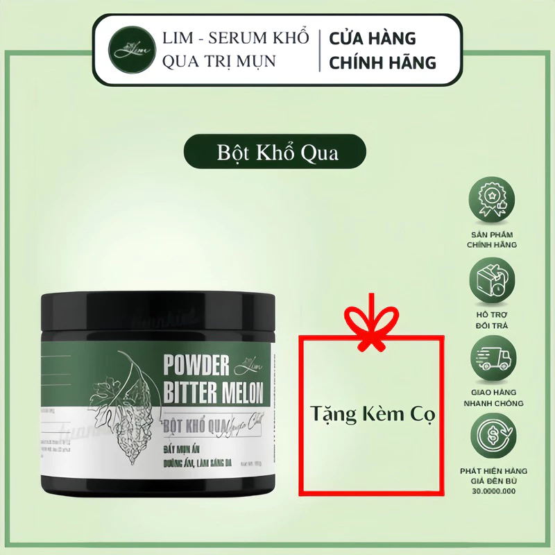 Bột khổ qua mướp đắng Lim làm sạch mụn mờ thâm nám an toàn hiệu quả