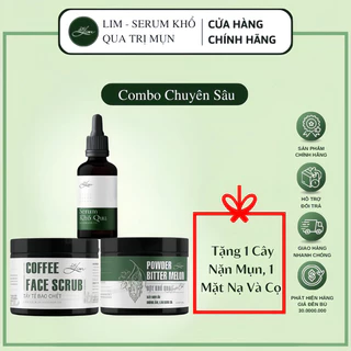 Bộ sản phẩm serum khổ qua, bột khổ qua, tẩy da chết cafe giúp da sạch mụn, mịn màng an toàn hiệu quả