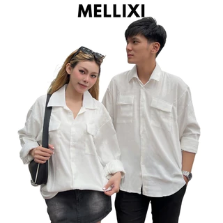 Áo Sơ mi Nam Nữ Unisex tay dài 2 túi - vải nhung tăm mềm mịn form rộng OVERSIZE phong cách hàn quốc hottren