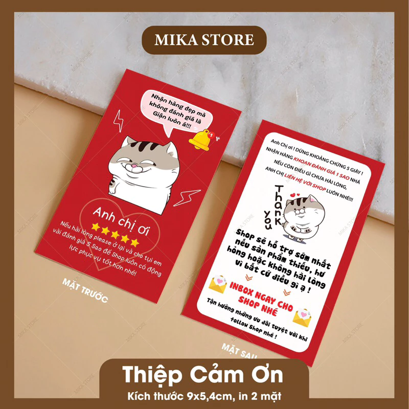 [ SẴN ] Combo 100 Thiệp Cảm Ơn, Card Cảm Ơn Khách Hàng, Card Thank You