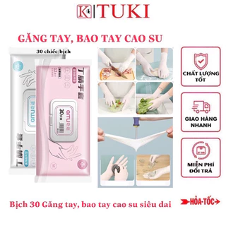 Bịch 30 Bao tay, găng tay cao su làm bếp đa năng, tái sử dụng nhiều lần