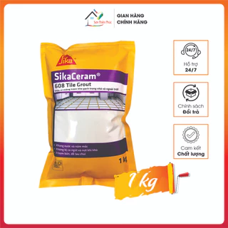 Keo trà ron SikaCeram Tile Grout (1kg). Vữa xi măng trám khe gạch trong nhà và ngoài