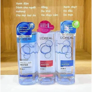 Nước tẩy trang cho mọi loại da L'Oreal Paris 3-in-1 Micellar Water 400ml