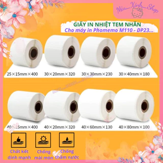 💞 Tất cả 💞 giấy in nhiệt nhãn dán cho máy in DP23, YP-1 YP10S Phomemo M110