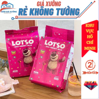 [ Gía Xưởng HCM ] Khăn Lau Mặt dùng 1 lần lau - Khăn mặt khô gấu dâu Lotso gói 200 cái chất liệu mềm mại phù hợp cho da