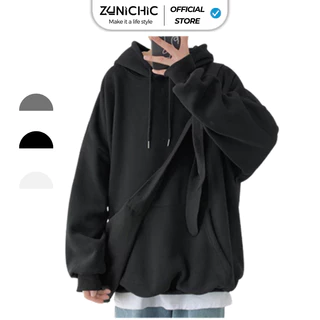 Áo khoác Hoodie Nam, Nữ Hoodie Basic Unisex Nỉ From Rộng Màu Đen - Basic Boutique HDT900 Unichic