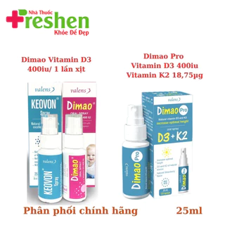 Combo Tăng chiều cao cho trẻ Dimao Vitamin D3 + Keovon Vitamin K2 date mới nhất và Dimao Pro