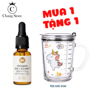 Vitamin D3 K2 MK7 Đức cho bé Sunday Natural 20ml giúp hấp thụ canxi phát triển chiều cao tối ưu cho trẻ từ sơ sinh