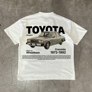 Áo thun unisex nam nữ xe Toyota vintage form rộng 100% cotton 250gsm bo cổ dày dặn 98stu