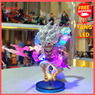 Mô hình Luffy gear 5 tóc trắng cầm sét siêu nét, cao 10cm -  Mô hình One Piece ( Tặng dây Led )