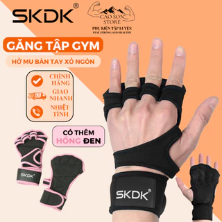 Găng Tay Tập Gym Kết Hợp Cuốn Cổ Tay SKDK Siêu Bền Phủ Silicon Chống Trượt