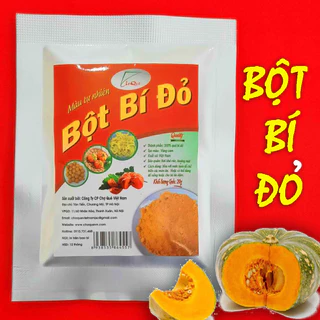 Bột bí đỏ (bí ngô) gói 10gr nguyên chất 100% sấy lạnh từ quả bí đỏ bí ngô dùng tạo màu cho bánh kẹo, đồ uống