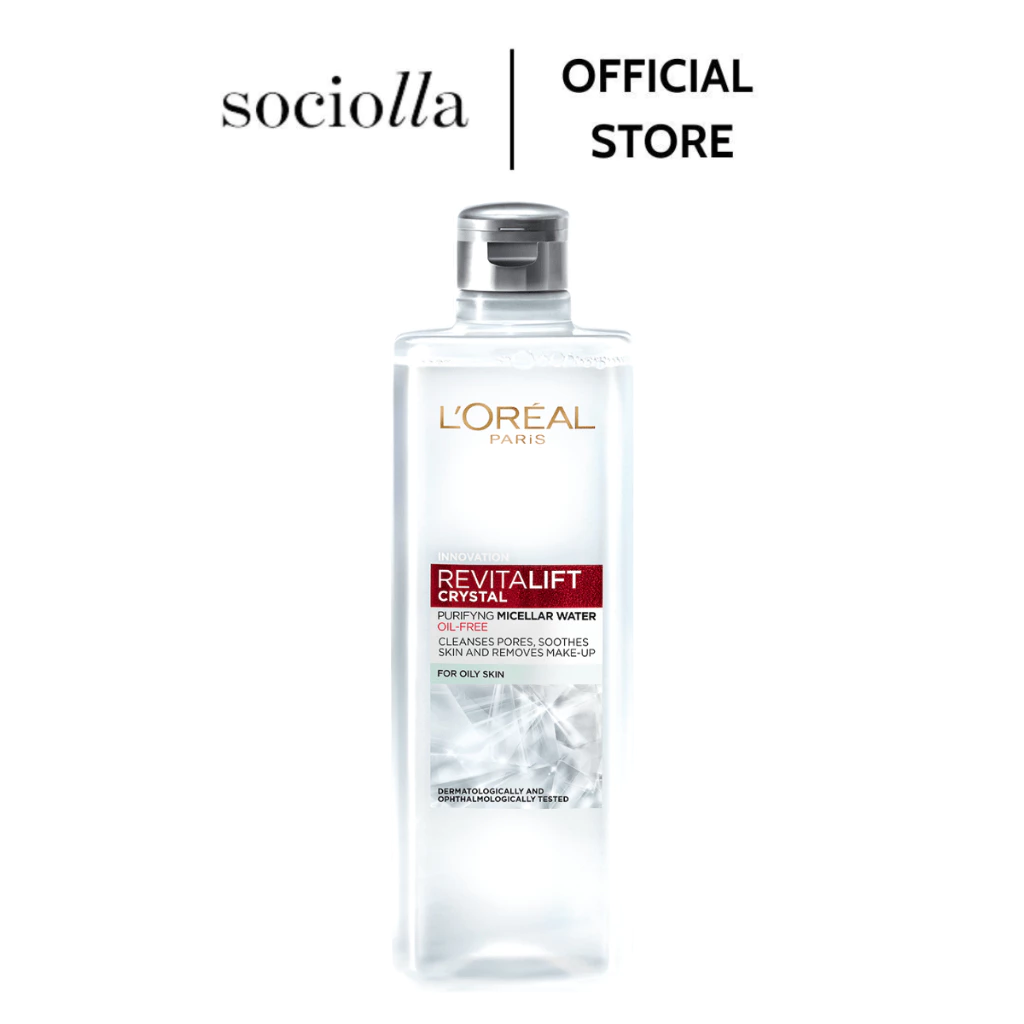 Nước Tẩy Trang Mềm Mịn Dành Riêng Cho Da Dầu Loreal Paris Revitalift Crystal Micellar Water 400 ml