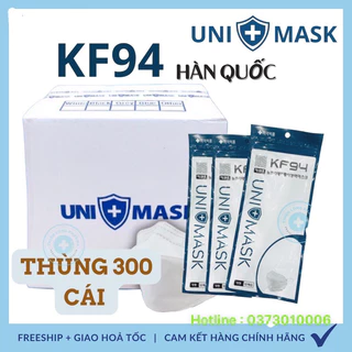 Thùng 300 Chiếc Khẩu trang 4 Lớp KF94 UNI MASK Chống Bụi Mịn Và Kháng Khuẩn Hàng Cao Cấp Hàn Quốc