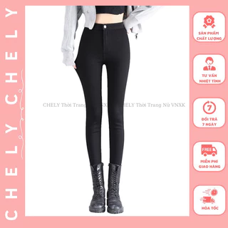 Quần Tregging Nữ Lưng Cạp Cao Tôn Dáng Legging Thun Ôm Bó Vải Dày Dặn - CHELY05