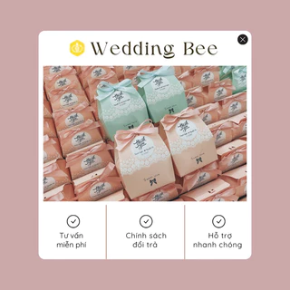 Set 50 hộp quà cưới Sweet Love kèm ruy băng theo màu - Quà cám ơn tiệc cưới - Quà sự kiện - Hộp giấy đựng kẹo