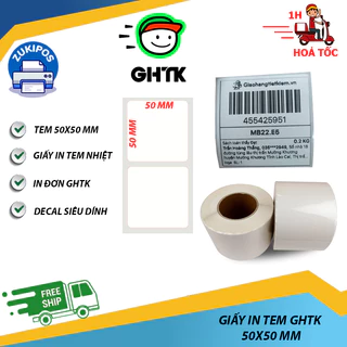 Giấy In Tem Nhiệt 50x50 mm Tem Giao Hàng Tiết Kiệm In Trên Điện Thoại Đủ 30 Mét - Zukipos