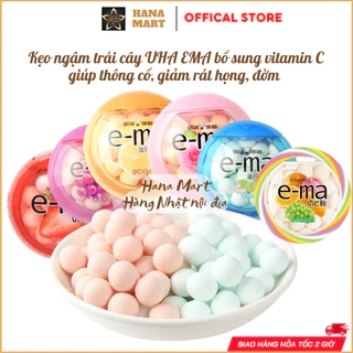 Kẹo ngậm UHA EMA giảm rát họng,đờm, bổ sung Vitamin C 33g Nhật Bản vị nho,dâu tây, trái cây tổng hợp