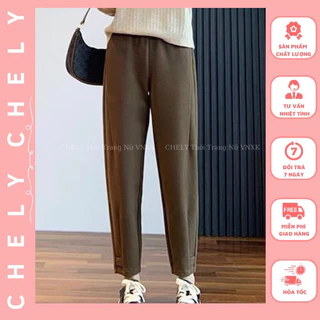 Quần Baggy Nỉ Nữ Chất Vải Nỉ Mịn Dày Đẹp, Quần Nỉ Kiểu Dáng Quần Jogger Baggy Dễ Phối Đồ Hack Dáng - CHELY28