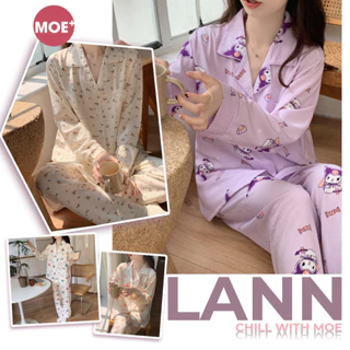 HÀNG SẴN_CÓ BIGSIZE đến 75kg_Bộ Ngủ Pyjama Basic Cotton Lanh Mùa MOEN66