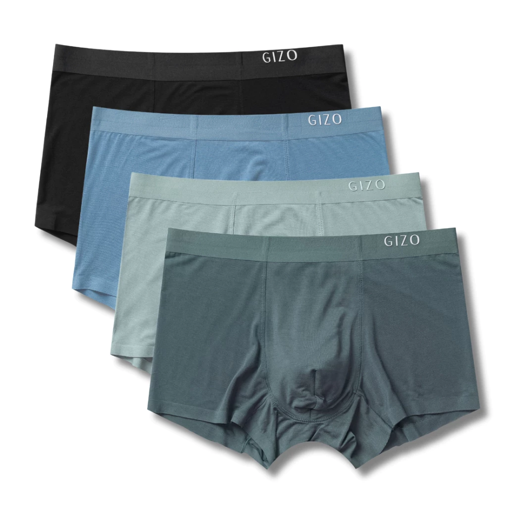 Combo 4 quần lót nam boxer Gizo chất vải modal không đường may GIZ0A