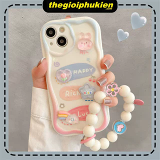 Ốp lưng iphone cạnh sóng nổi gắn charm hoạt hình cute 6/7/8/plus/x/xr/xs/11/12/13/14/15/pro max xx1031