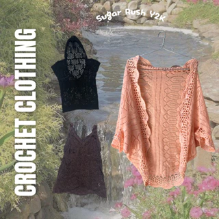 [Update 26/4] Y2K 🍒 CROCHET CLOTHING, áo móc len, đồ lưới nhiều styles: grunge, fairycore, mori girl.