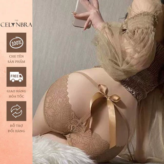 Quần lót ren lọt khe phối nơ cạp dây mảnh sexy THE CELYNBRA - QL57