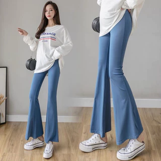 Quần bầu ống loe chất cotton hàn đẹp thiết kế cạp chéo có chun chỉnh mặc đi làm đi chơi cực xinh tôn dáng QB6565