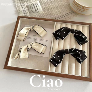 [HOẢ TỐC 1H] Phụ kiện tóc/ Kẹp tóc thiết kế hình nơ đính hạt tinh tế mã 66 Ciao accessories