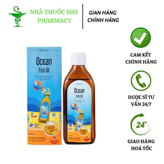 Ocean Fish Oil Tăng cường phát triển trí não và thị lực cho trẻ - Hàm lượng Omega3 cao tuyệt đối Chai 150ml