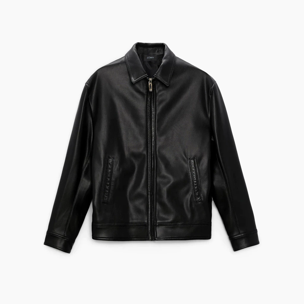 Áo khoác nam ROWAY, chất da PU nhập khẩu cao cấp | jacket đen