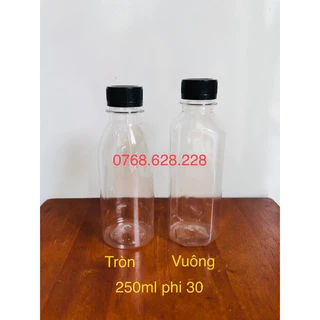 50chai nhựa 250ml phi 30