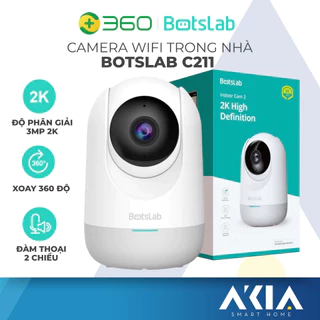 Camera wifi trong nhà Botslab C211, độ phân giải 2K, đàm thoại 2 chiều, quay quét 360 độ, hỗ trợ Google & Alexa