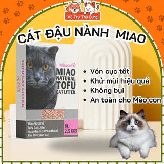 Cát đậu nành Tofu Miao cho mèo 6L, không bụi, vón cục và khử mùi hiệu quả